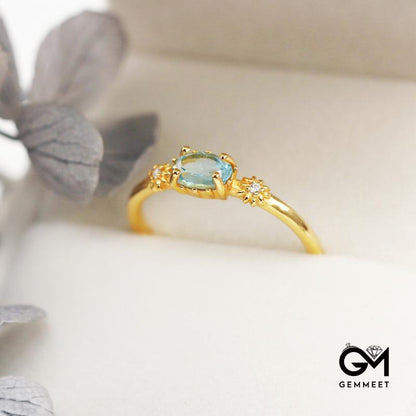 Light Luxury Topaz Gold-plated Ring