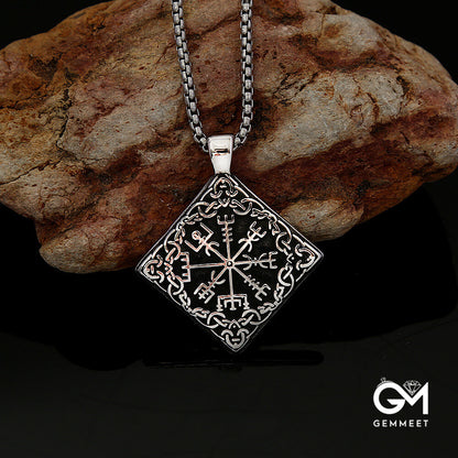 Celtic Knot Viking Compass Titanium Steel Necklace