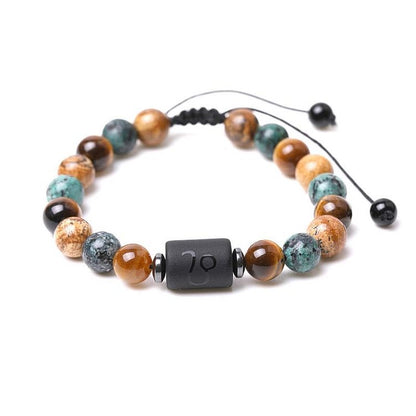 Tiger Eye Picture Jasper Zodiac Bracele