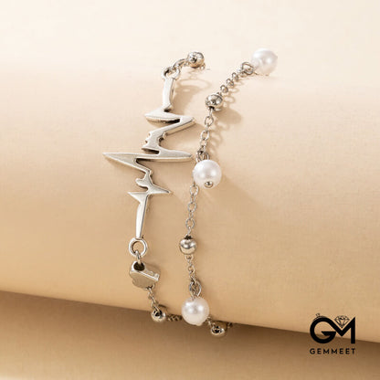 Bohemian Double Pearl ECG Anklet