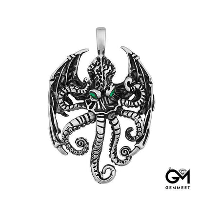 Vintage Demon Octopus Titanium Steel Necklace