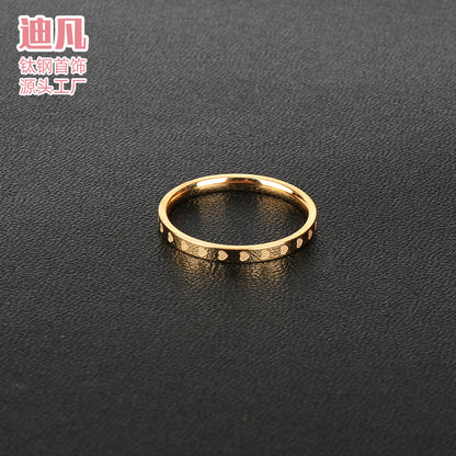 Niche Personality Creative Carving Full Circle Titanium Steel Love Ring