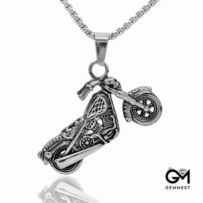 Motorcycle Skeleton Pendant Necklace