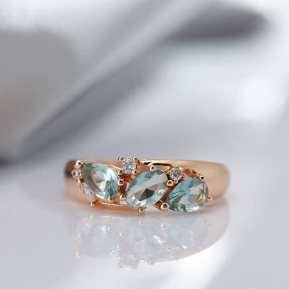 Vintage Blue Natural Zircon Ring