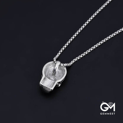 Stainless Steel Skull Zircon Necklace