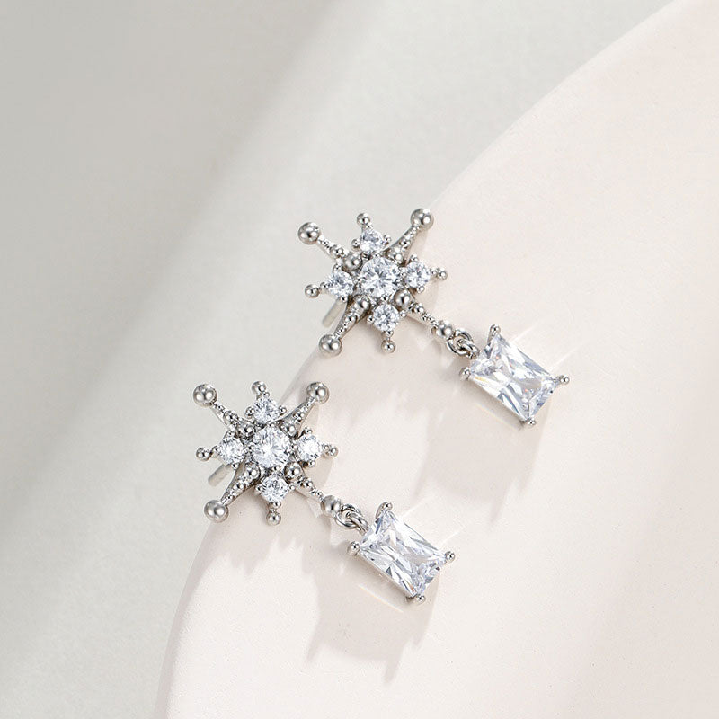 Trendy Snowdrop Drop Cubic Zirconia Stud Earrings