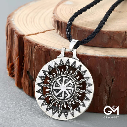 Slavic Sun Alloy Pendant Necklace