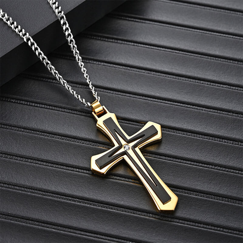 Classic Stainless Steel Cross Pendant Chain