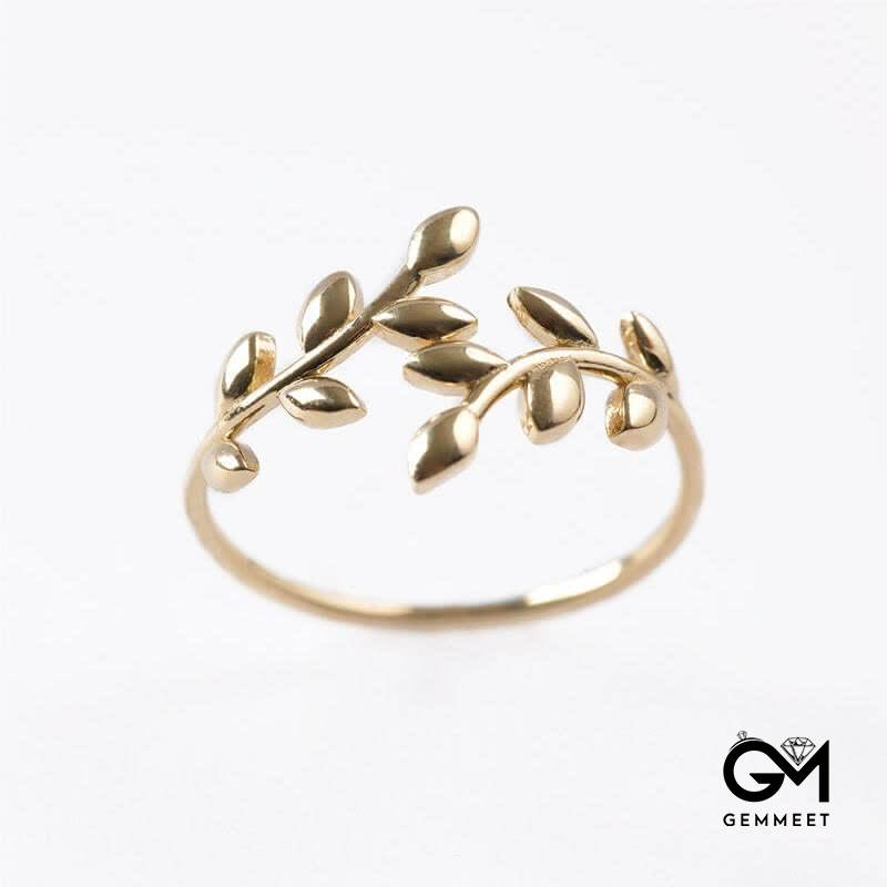 Olive Leaf Branch-Motif Ring