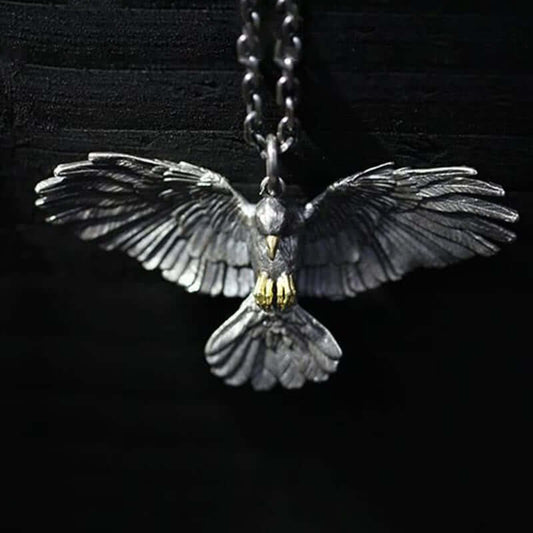 Motorcycle Viking Eagle Wings Necklace