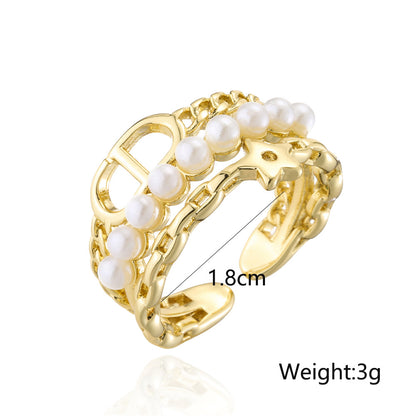 3 Layers Star Totem Full Stones Pearl Ring