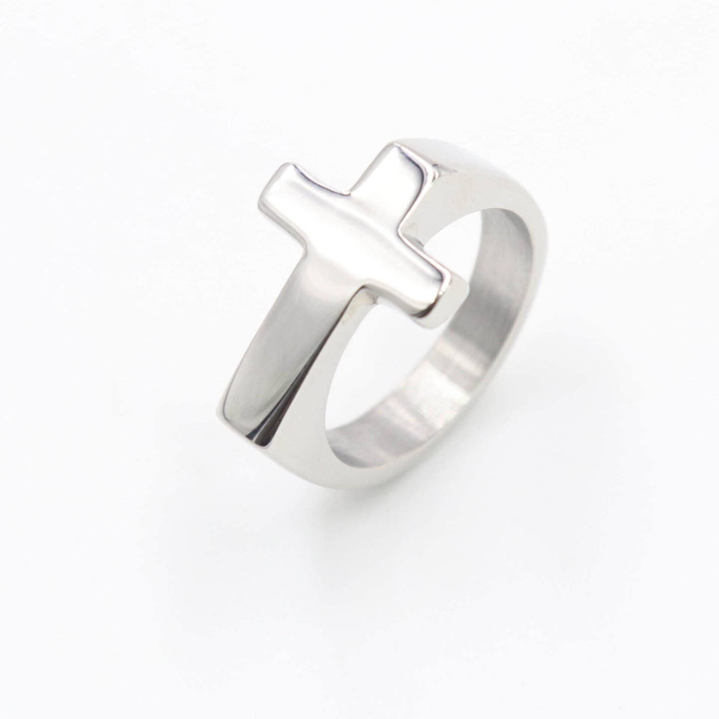 Fine Polished Cross Stainless Steel Ring