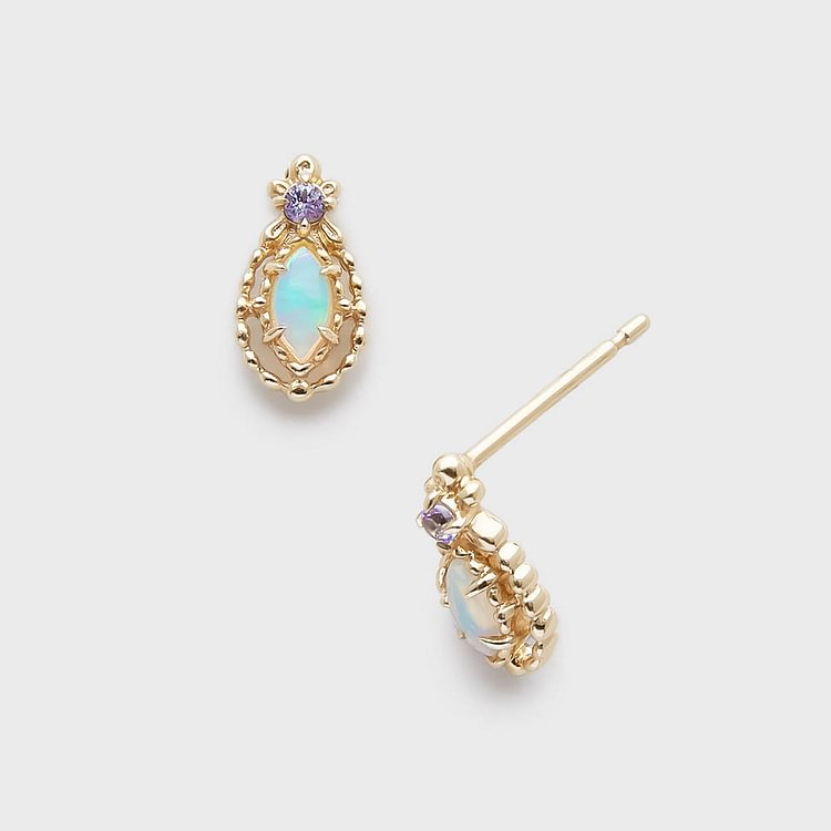 Natural Opal Violet Lace Necklace Earrings Ring