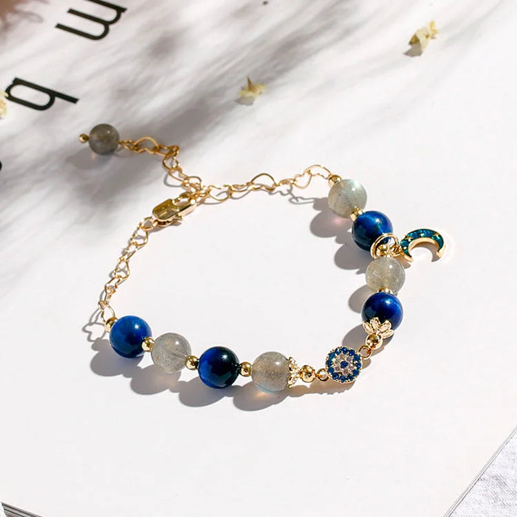 Moonstone Sapphire Evil Eye Bracelet