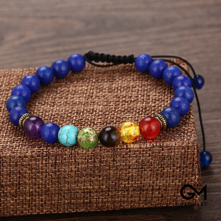 8mm Woven Shambhala Lapis Bracelet