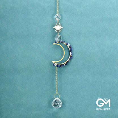 Sun Catcher Moon Sun Crystal Pendant