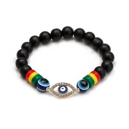 Obsidian Evil Eye Symbol Hamsa Symbol Bracelet