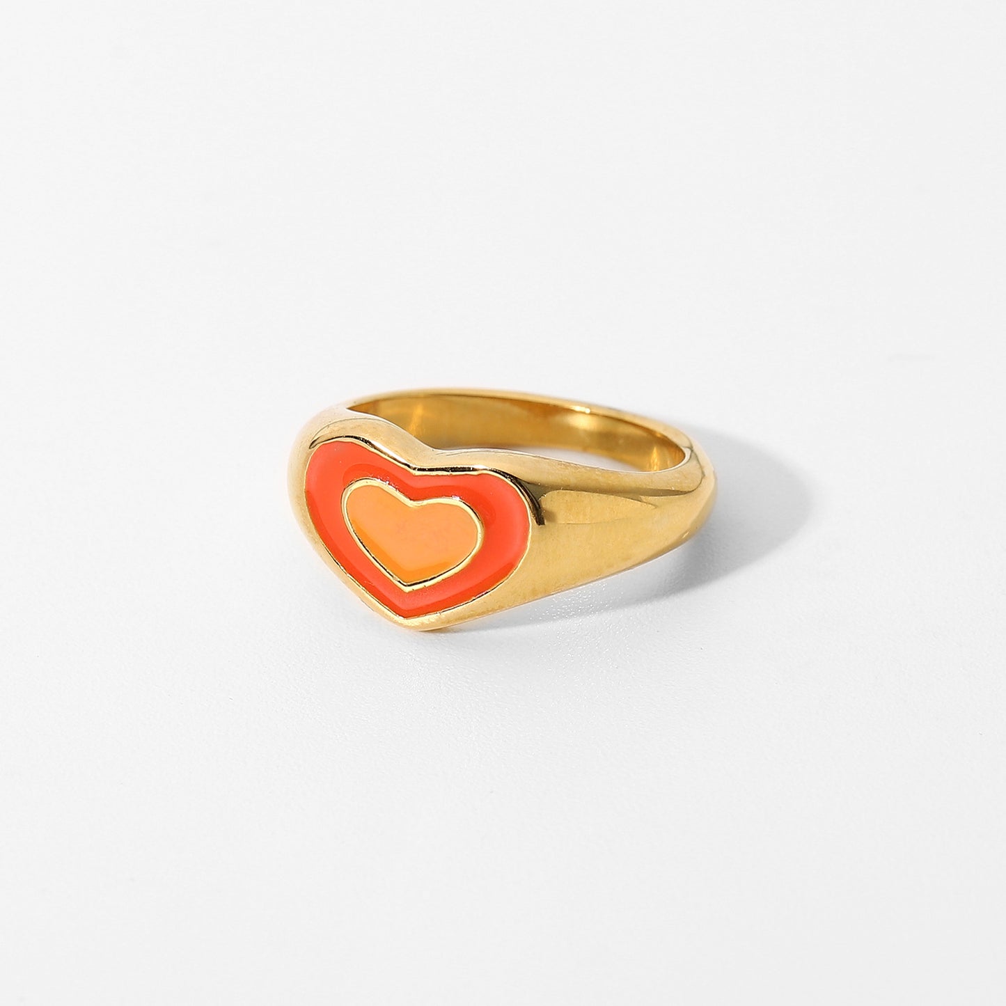 Cute Oblate Heart Shape Signet Ring