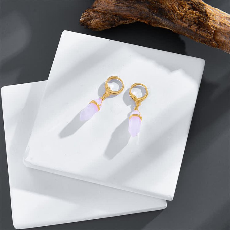 Natural Pink Opal Healing Earrings