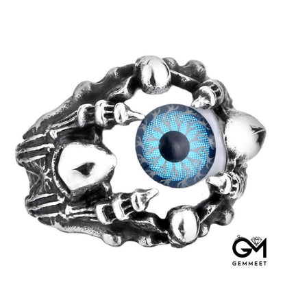 Stainless Steel Ghost Skull Eyeball Ring