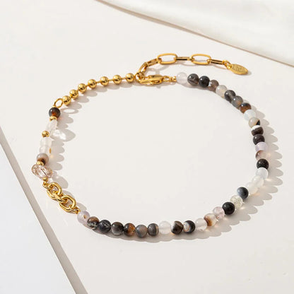 Natural Stone Semi Precious Stone Beaded Clavicle Necklace