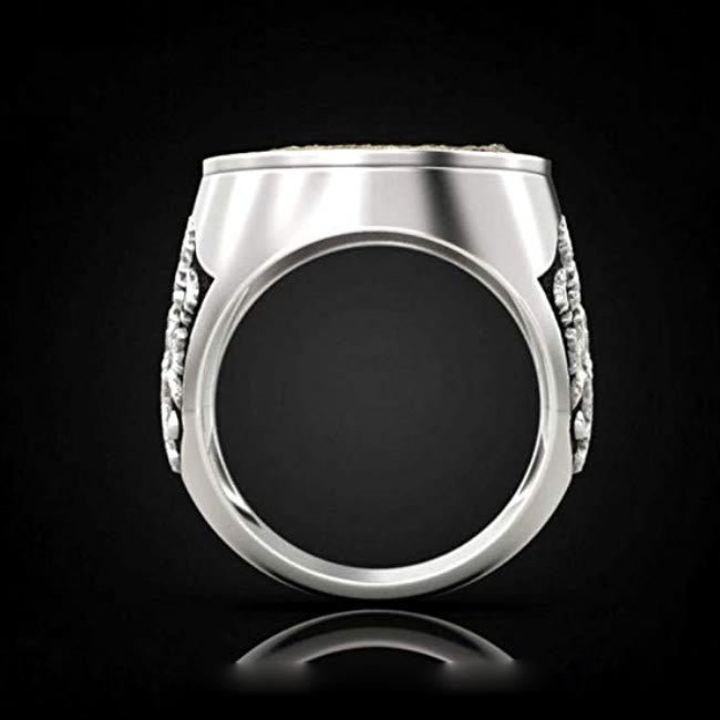 Men's Wolf Stainless Steel Gold Silver Ring