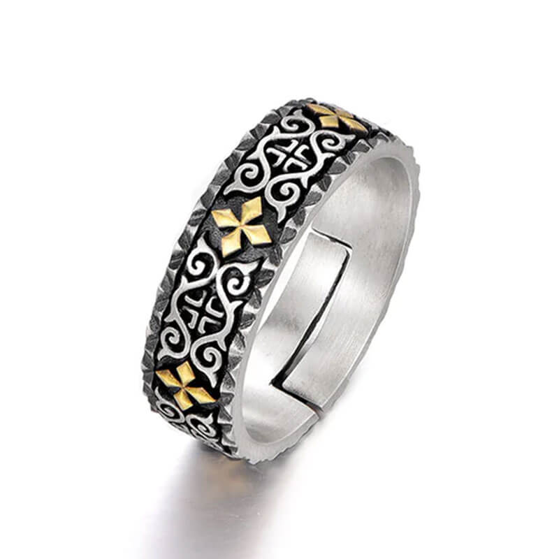 Vintage Men's Printing Cross Rings