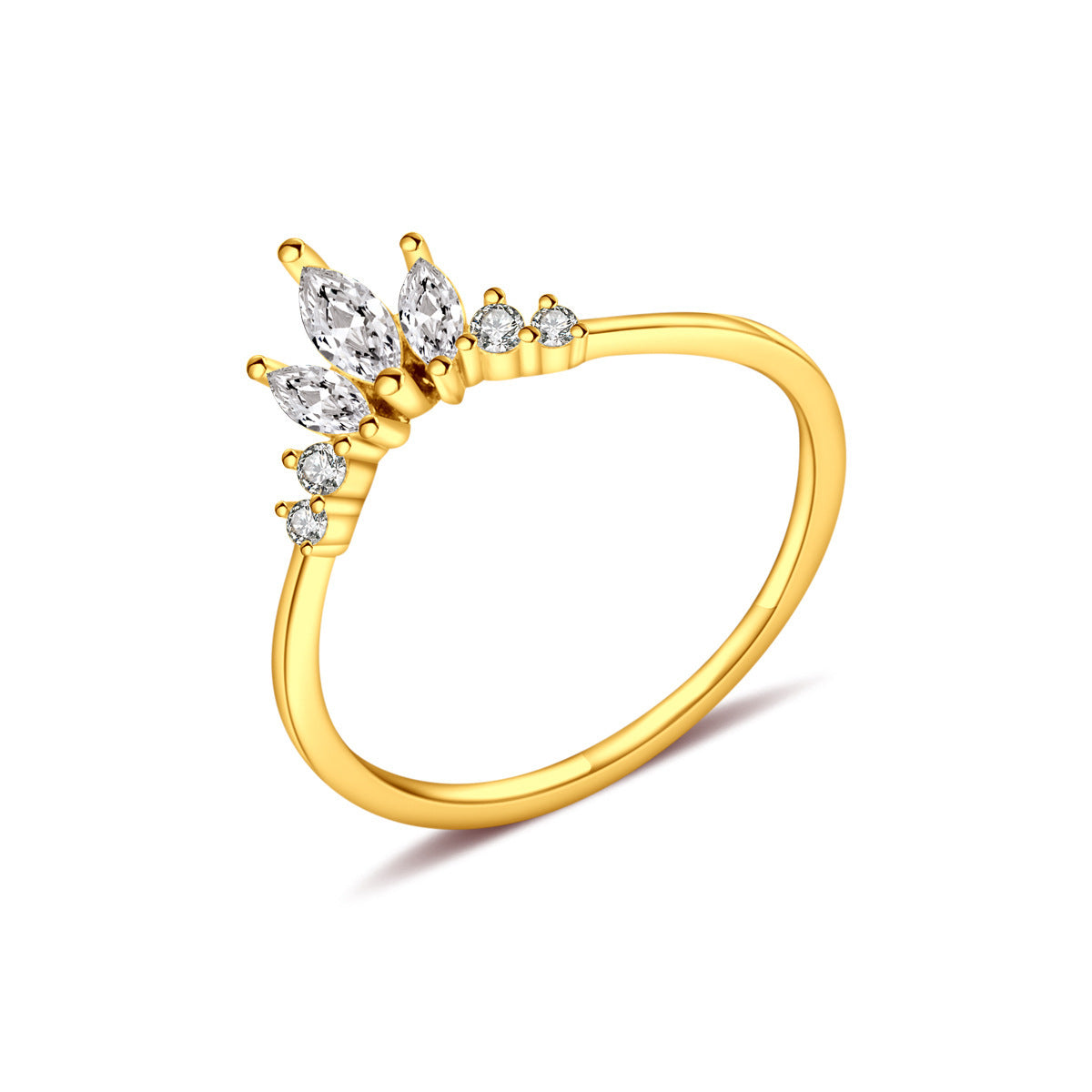 S925 Silver Inlaid Zircon Crown Ring