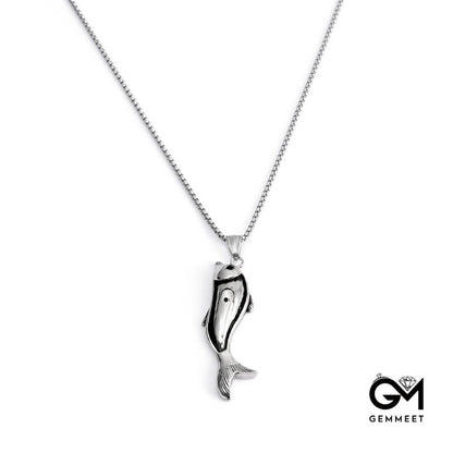 Frolicking Dolphin Titanium Steel Necklace