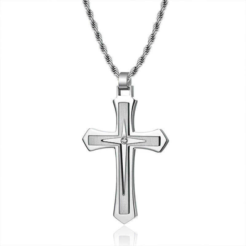 Classic Stainless Steel Cross Pendant Chain