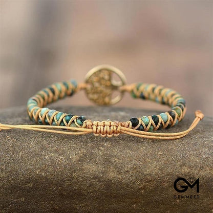 Turquoise Woven Bracelet From The Tree of Life