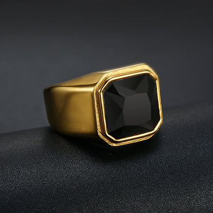 Simple Style Stainless Steel Jewel Ring