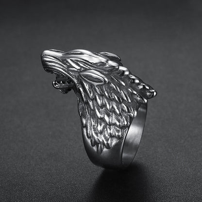 Direwolf Vintage Stainless Steel Ring for Men