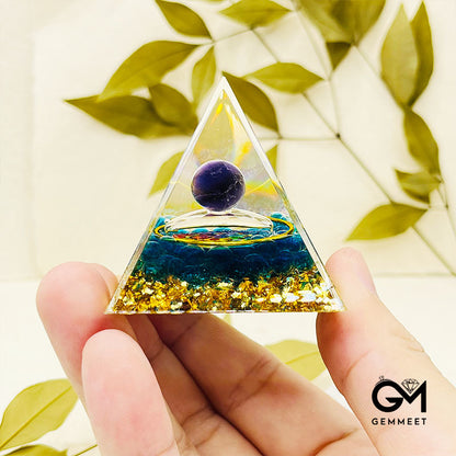 The Tranquil Deep Ocean Orgone Macadam Crystal Pyramid