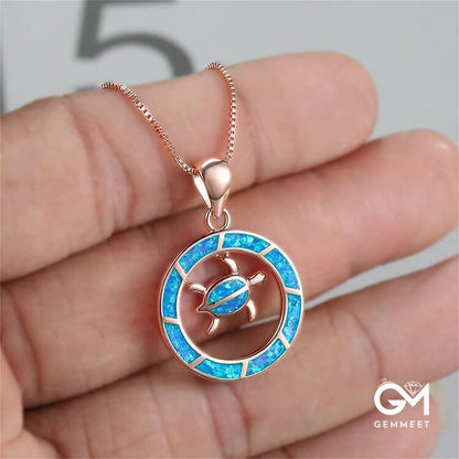 Opal Sea Turtle Necklace