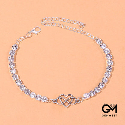 Retro Infinite Love Zircon Anklet