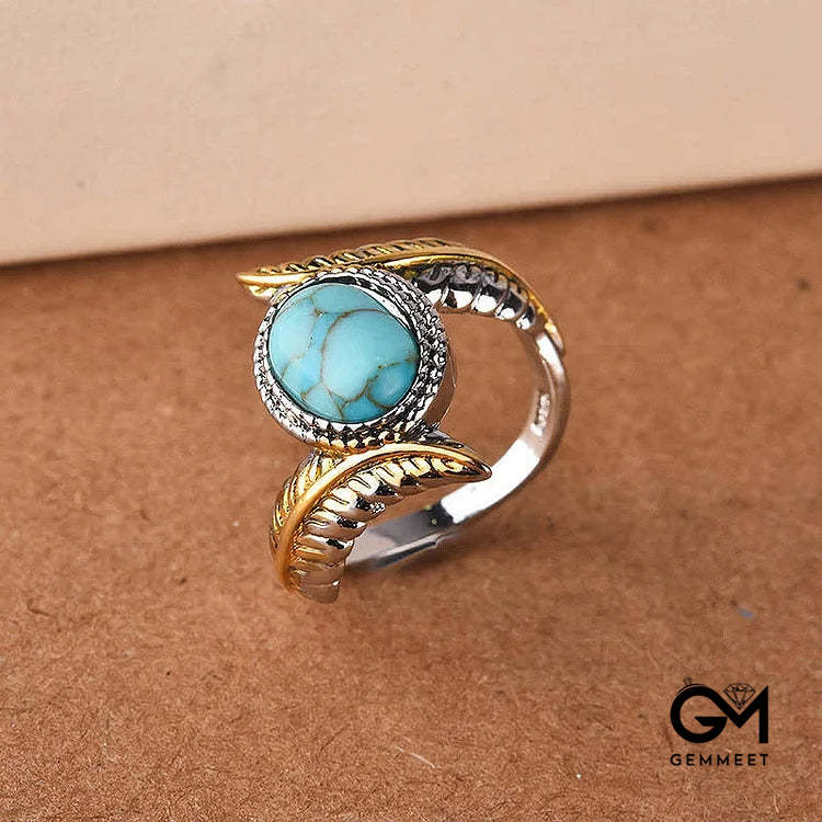 Turquoise Feather Ring