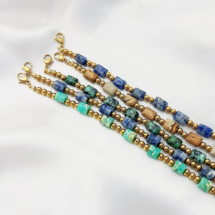 Bohemian Ethnic Stone Column Beaded Bracelet