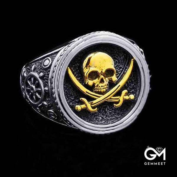 Pirate Skull Signet Ring