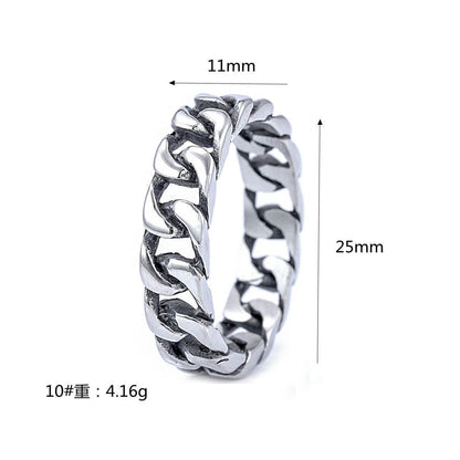 Irregular Diamond Shape Solid Stainless Steel Ring