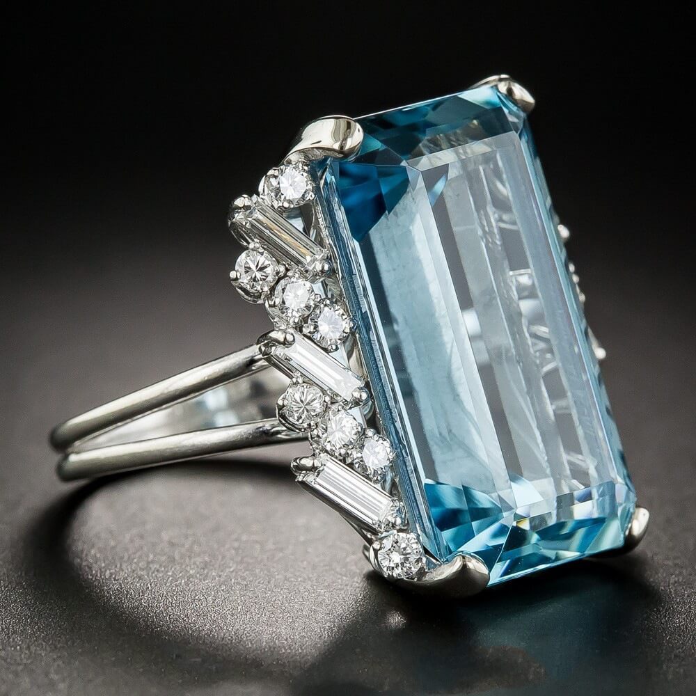 Luxury Simulated Topaz Engagement Ring Simulated Sapphire Band Ring