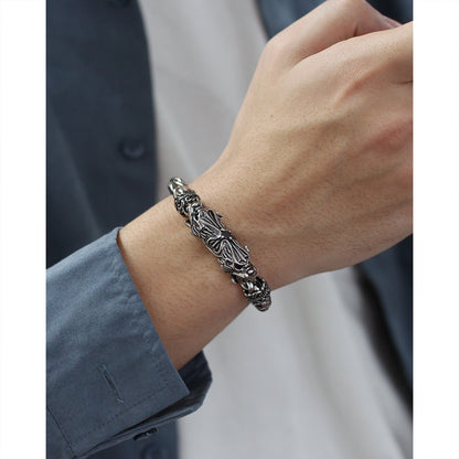 Vintage Cross for Men Titanium Steel Bracelet