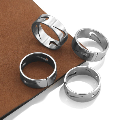 Simple Personality Creative Tick Stainless Steel Open Ring