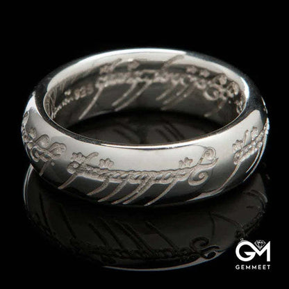 THE ONE RING - Gold Plated Tungsten with Dark Tongue of Mordor