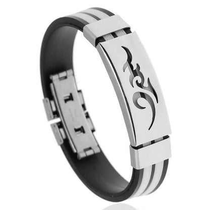 Personalized Fire Cloud Flame Silicone Stainless Steel Bracelet