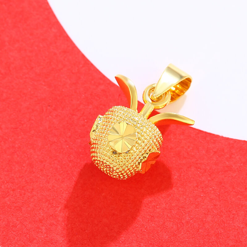 Christmas Apple Gold Plated Alloy Solid Pendant Necklace