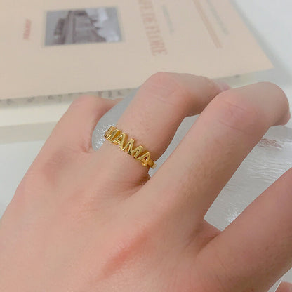 MAMA Word Shape Adjustable Ring