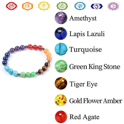 Chakra Energy Stones Bead Bracelet