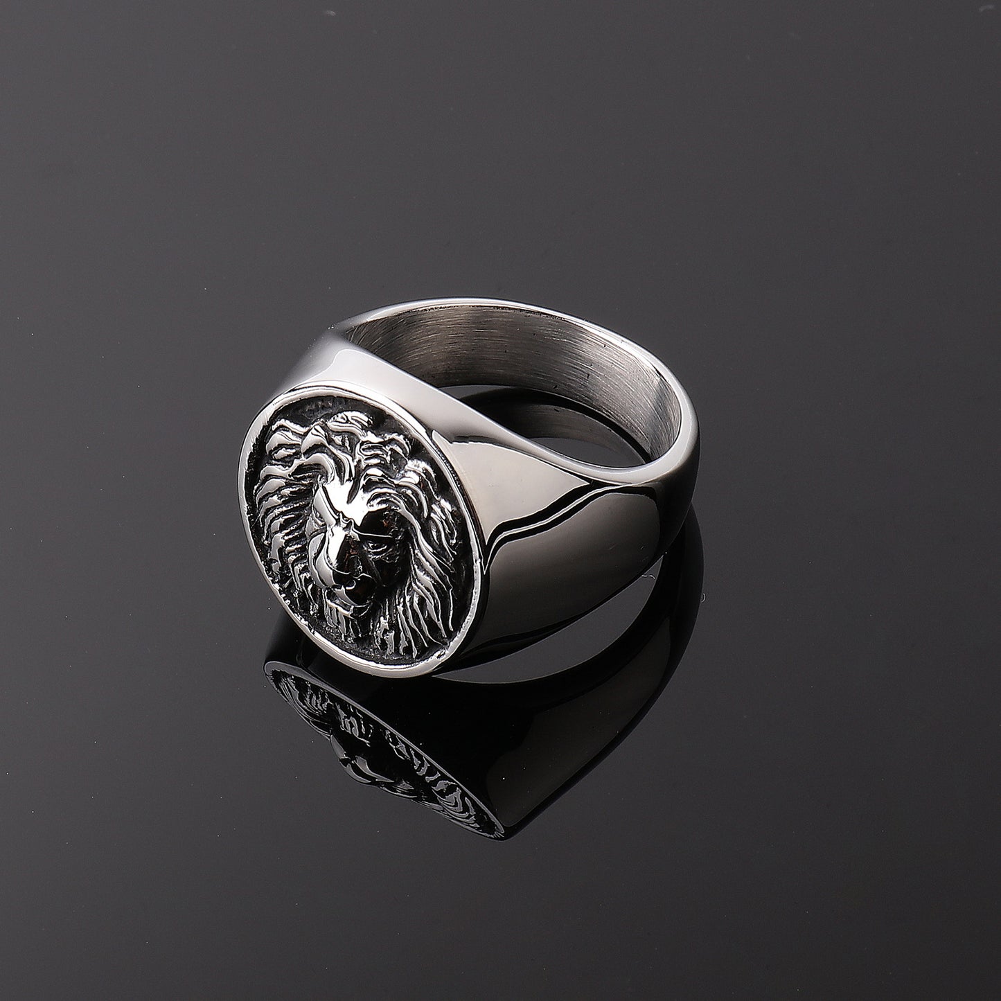 Men's Vintage Lion Head Stainless Steel Ring