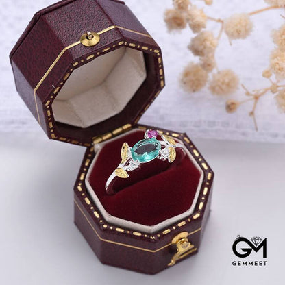 Aquamarine Zircon Tourmaline Ring